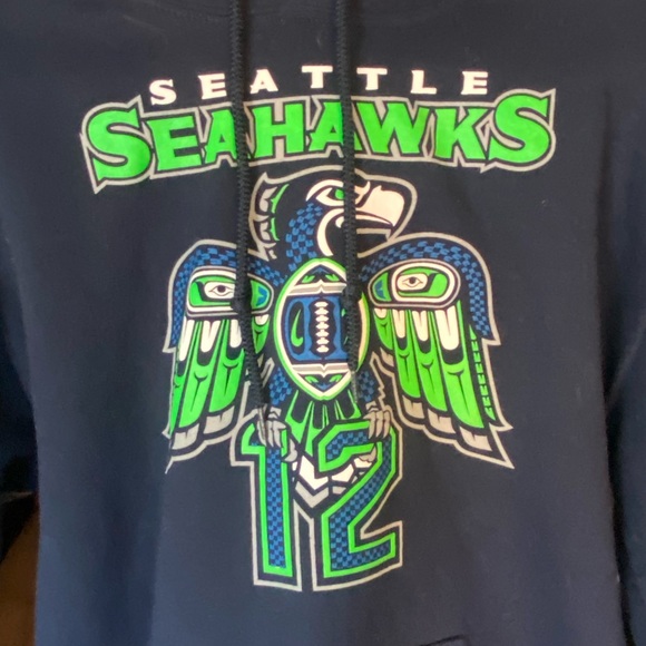 Seattle Seahawks Navy Blue Men’s M Football NFL #12 Twelfth Man Hoodie MINTY - Picture 2 of 4